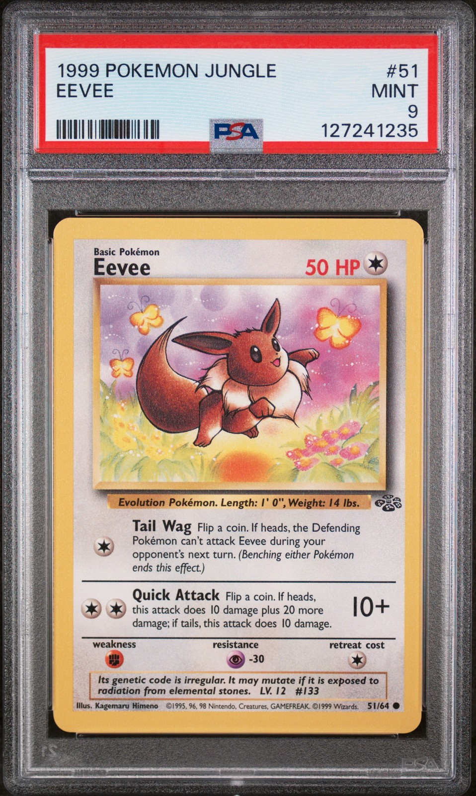 1999 POKEMON JUNGLE #51 EEVEE PSA 9 - Image 1