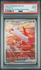 2024 POKEMON SSP EN-SURGING SPARKS SPECIAL ILLUSTRATION RARE LATIAS EX PSA 9 - Image 2