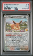 2025 POKEMON PRE EN-PRISMATIC EVOLUTIONS POKEMON DAY 2025 #074 EEVEE PSA 9 - Image 2