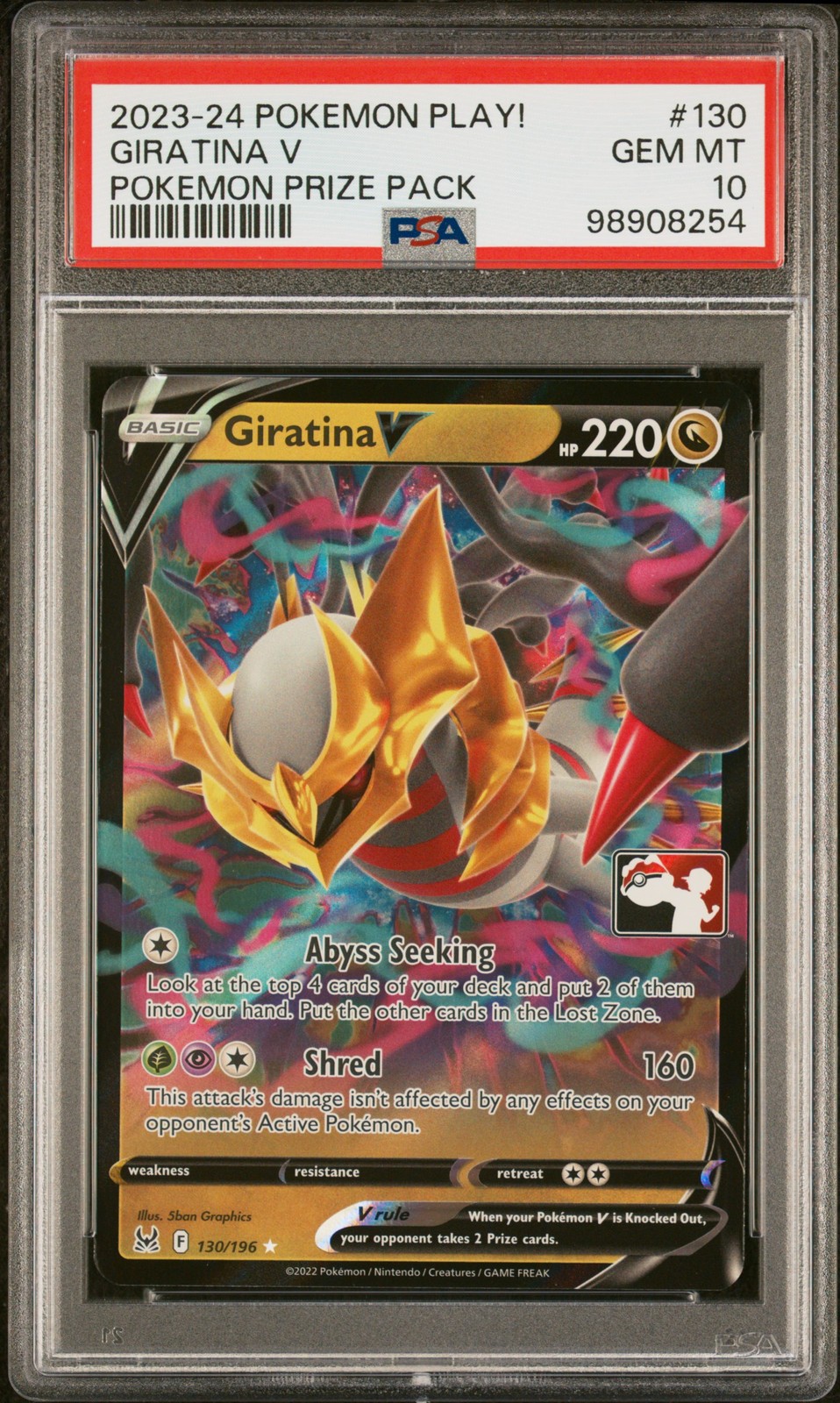 2023-2024 POKEMON PLAY! POKEMON PRIZE PACK #130 GIRATINA V PSA 10 - Image 1