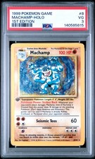 1999 POKEMON GAME 1ST ED #8 MACHAMP-HOLO PSA 3 - Image 2