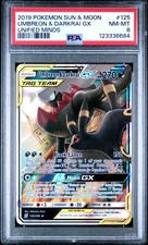 2019 POKEMON SUN & MOON UNIFIED MINDS #125 UMBREON & DARKRAI GX PSA 8 - Image 2