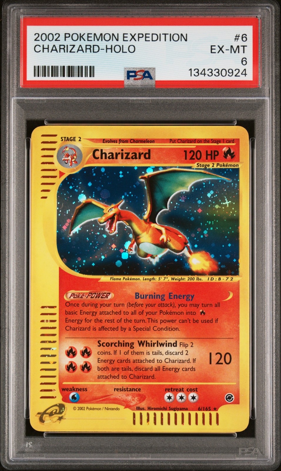 2002 POKEMON EXPEDITION #6 CHARIZARD-HOLO PSA 6 - Image 1