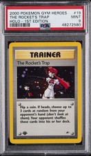 2000 POKEMON GYM HEROES HOLO-1ST ED #19 THE ROCKET'S TRAP PSA 9 - Image 2