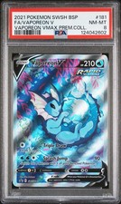 2021 POKEMON SWSH BLACK STAR PROMO #181 FULL ART/VAPOREON V PSA 8 - Image 2