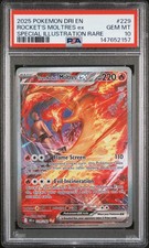 2025 POKEMON DRI EN-DESTINED RIVALS #229 TEAM ROCKET'S MOLTRES EX PSA 10 - Image 2