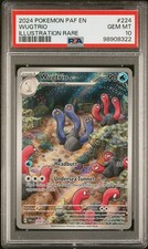 2024 POKEMON PAF EN-PALDEAN FATES ILLUSTRATION RARE #224 WUGTRIO PSA 10 - Image 2