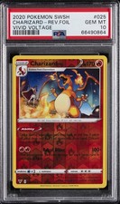2020 POKEMON SWORD & SHIELD VIVID VOLTAGE #025 CHARIZARD-REVERSE FOIL PSA 10 - Image 2