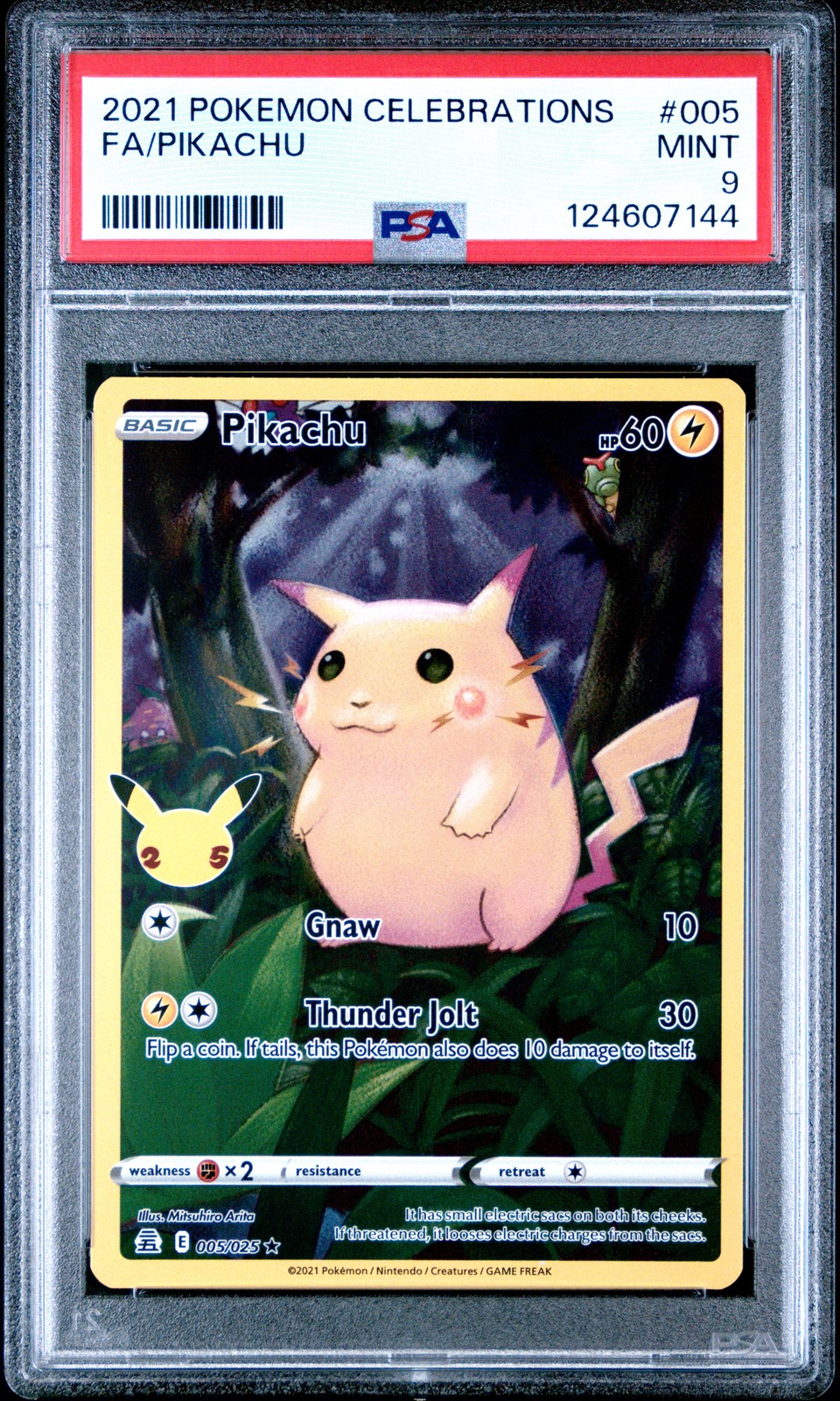 2021 POKEMON CELEBRATIONS #005 FULL ART/PIKACHU PSA 9 - Image 1