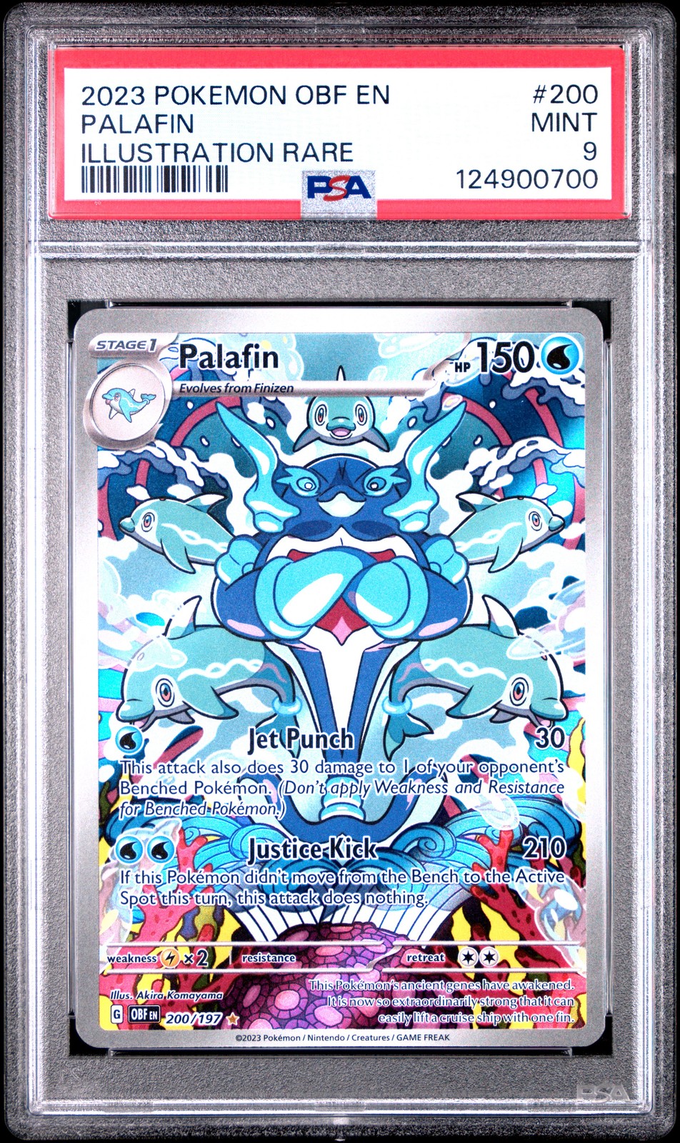 2023 POKEMON OBF EN-OBSIDIAN FLAMES ILLUSTRATION RARE #200 PALAFIN PSA 9 - Image 1