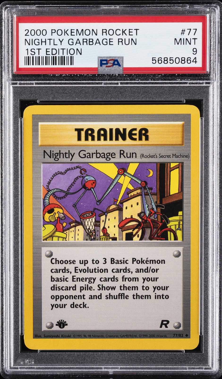 2000 POKEMON ROCKET 1ST ED #77 NIGHTLY GARBAGE RUN PSA 9