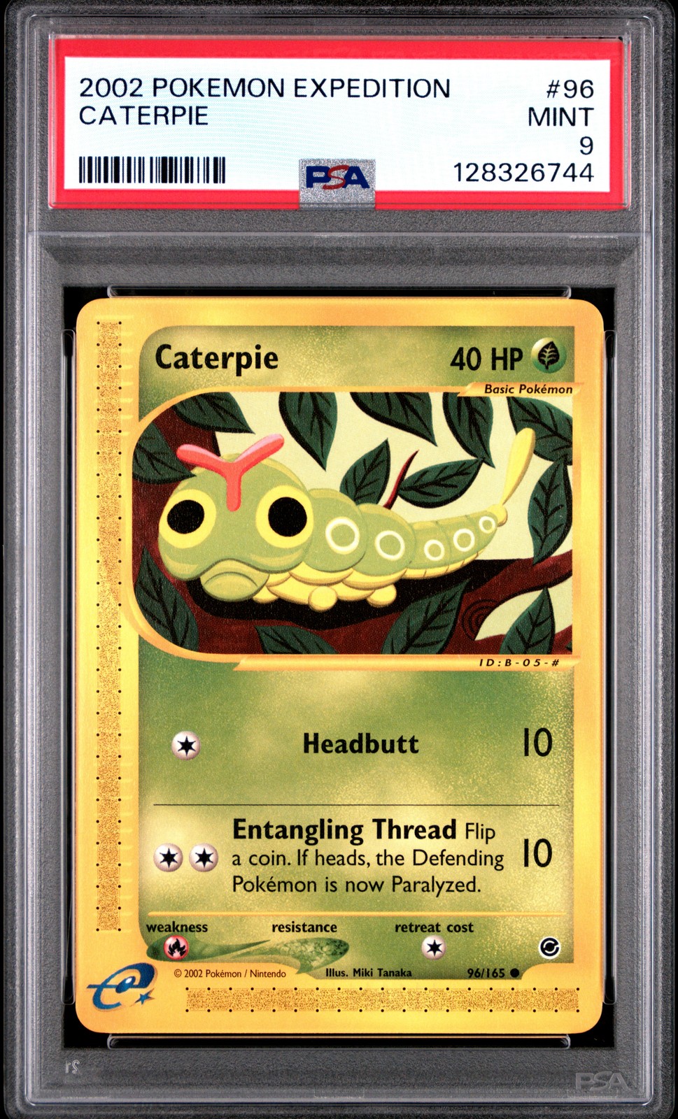 2002 POKEMON EXPEDITION #96 CATERPIE PSA 9 - Image 1