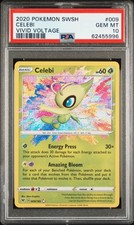 2020 POKEMON SWORD & SHIELD VIVID VOLTAGE #009 CELEBI PSA 10 - Image 2
