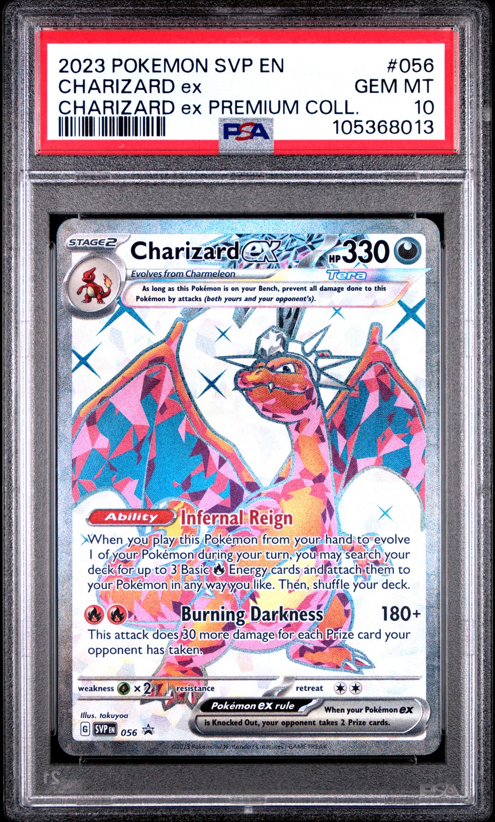 2023 POKEMON SVP EN-SV BLACK STAR PROMO #056 CHARIZARD EX PSA 10 - Image 1
