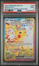 2024 POKEMON SSP EN-SURGING SPARKS SPECIAL ILLUSTRATION RARE PIKACHU EX PSA 9 - Image 2