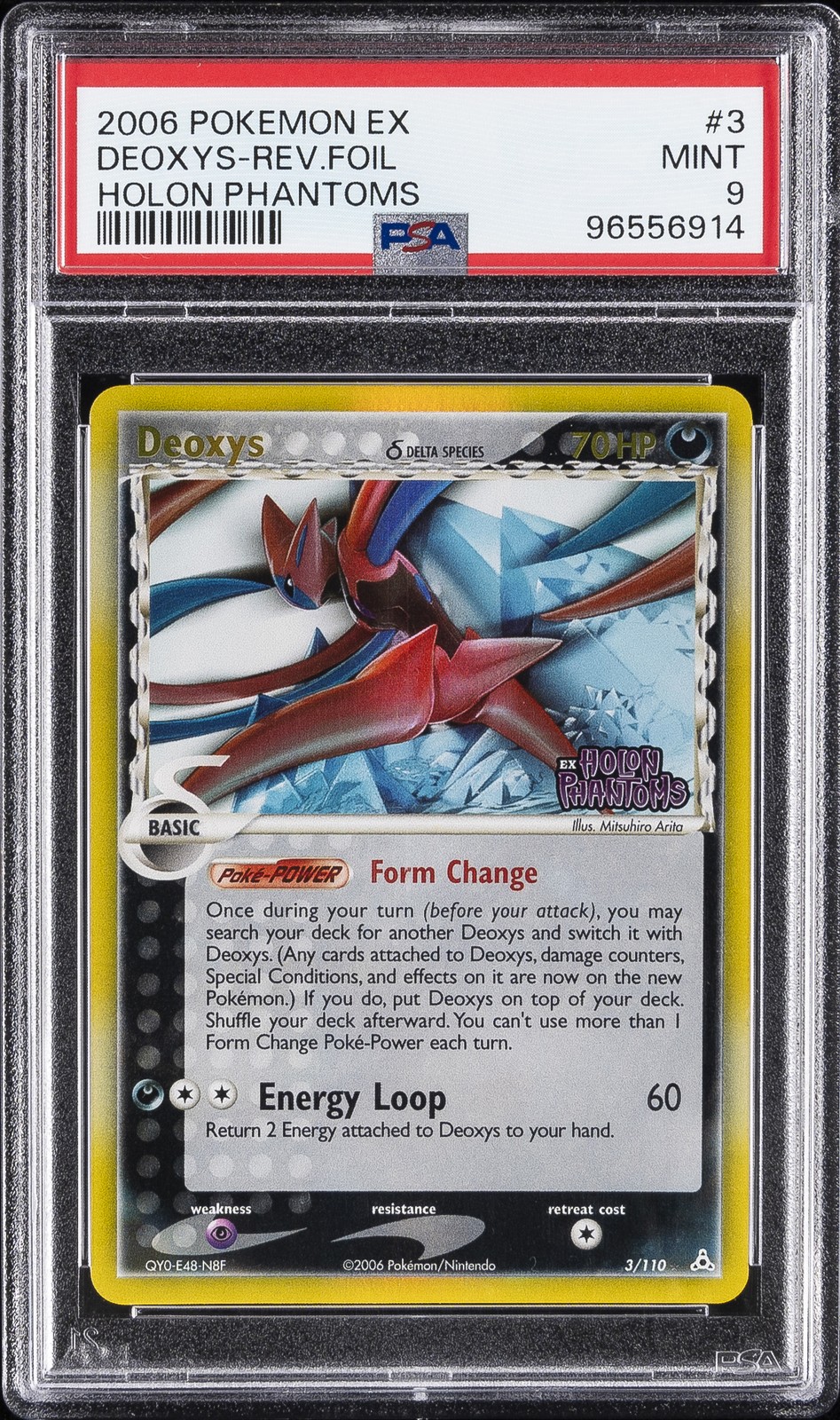 2006 POKEMON EX HOLON PHANTOMS #3 DEOXYS-REVERSE FOIL PSA 9 - Image 1