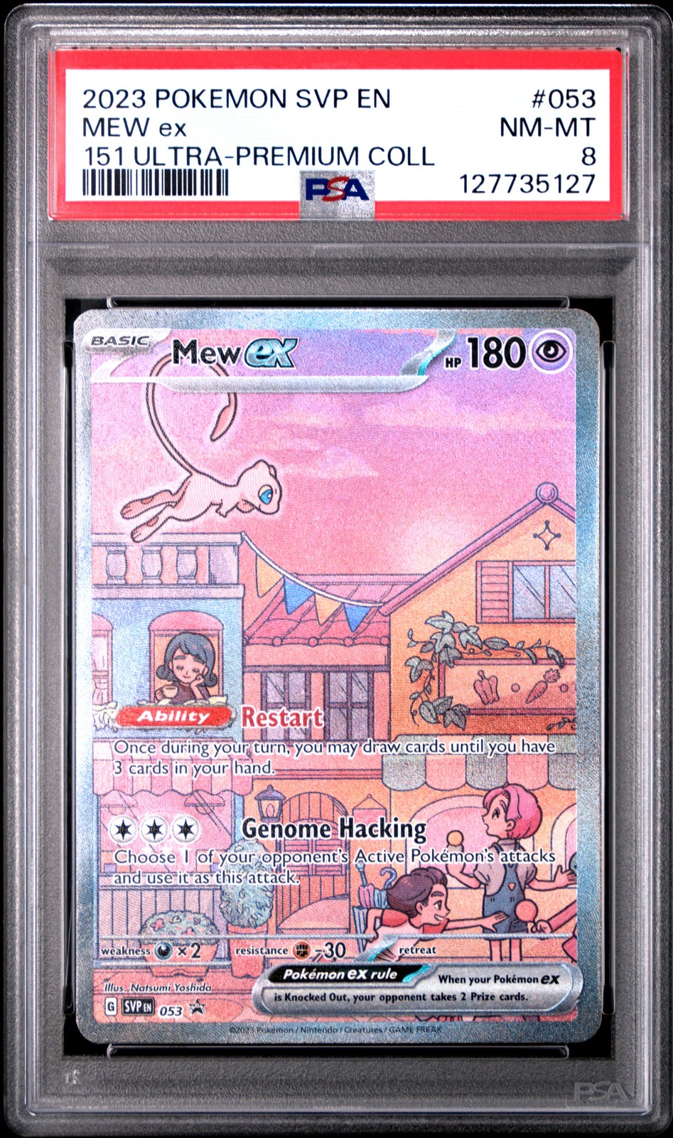 2023 POKEMON SVP EN-SV BLACK STAR PROMO 151 ULTRA-PREM COLL #053 MEW EX PSA 8 - Image 1