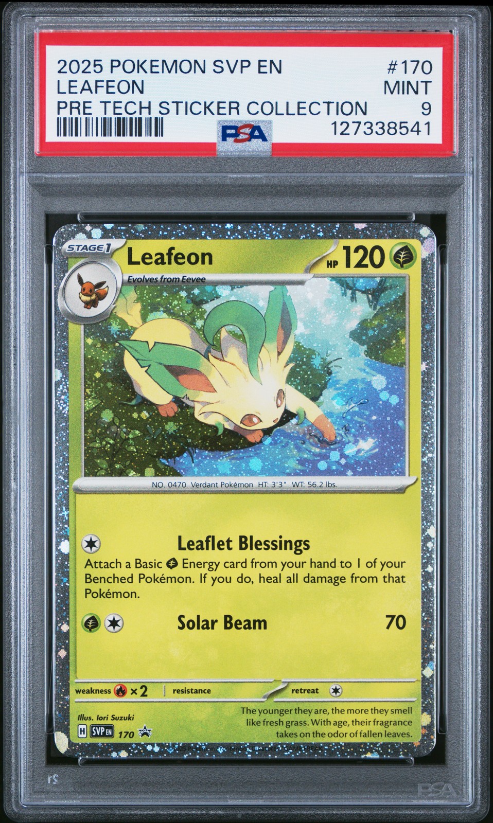 2025 POKEMON SVP EN-SV BLACK STAR PROMO #170 LEAFEON PSA 9 - Image 1