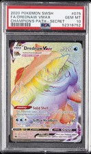 2020 POKEMON SWORD & SHIELD CHAMPION'S PATH SECRET FULL ART/DREDNAW VMAX PSA 10 - Image 2