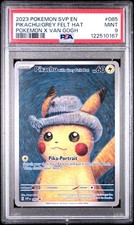 2023 POKEMON SVP EN-SV BLACK STAR PROMO #085 PIKACHU WITH GREY FELT HAT PSA 9 - Image 2