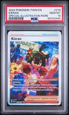 2024 POKEMON TWM EN-TWILIGHT MASQUERADE SPECIAL ILLUSTRATION RARE KIERAN PSA 10 - Image 2