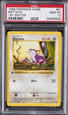 1999 POKEMON GAME 1ST ED #61 RATTATA PSA 10 - Image 2