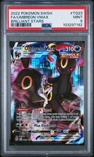 2022 POKEMON SWORD & SHIELD BRILLIANT STARS #TG23 FULL ART/UMBREON VMAX PSA 9 - Image 2