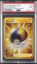 2022 POKEMON SWORD & SHIELD BRILLIANT STARS SECRET FULL ART/ULTRA BALL PSA 9 - Image 2