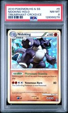 2010 POKEMON HEARTGOLD & SOULSILVER TRIUMPHANT CRACKED ICE NIDOKING-HOLO PSA 8 - Image 2