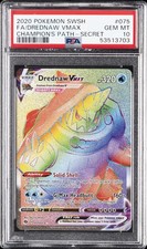 2020 POKEMON SWORD & SHIELD CHAMPION'S PATH SECRET FULL ART/DREDNAW VMAX PSA 10 - Image 2
