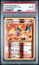 2016 POKEMON XY EVOLUTIONS #11 CHARIZARD-REVERSE FOIL PSA 8 - Image 2