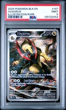2025 POKEMON BLK EN-BLACK BOLT ILLUSTRATION RARE #147 HAXORUS PSA 9 - Image 2