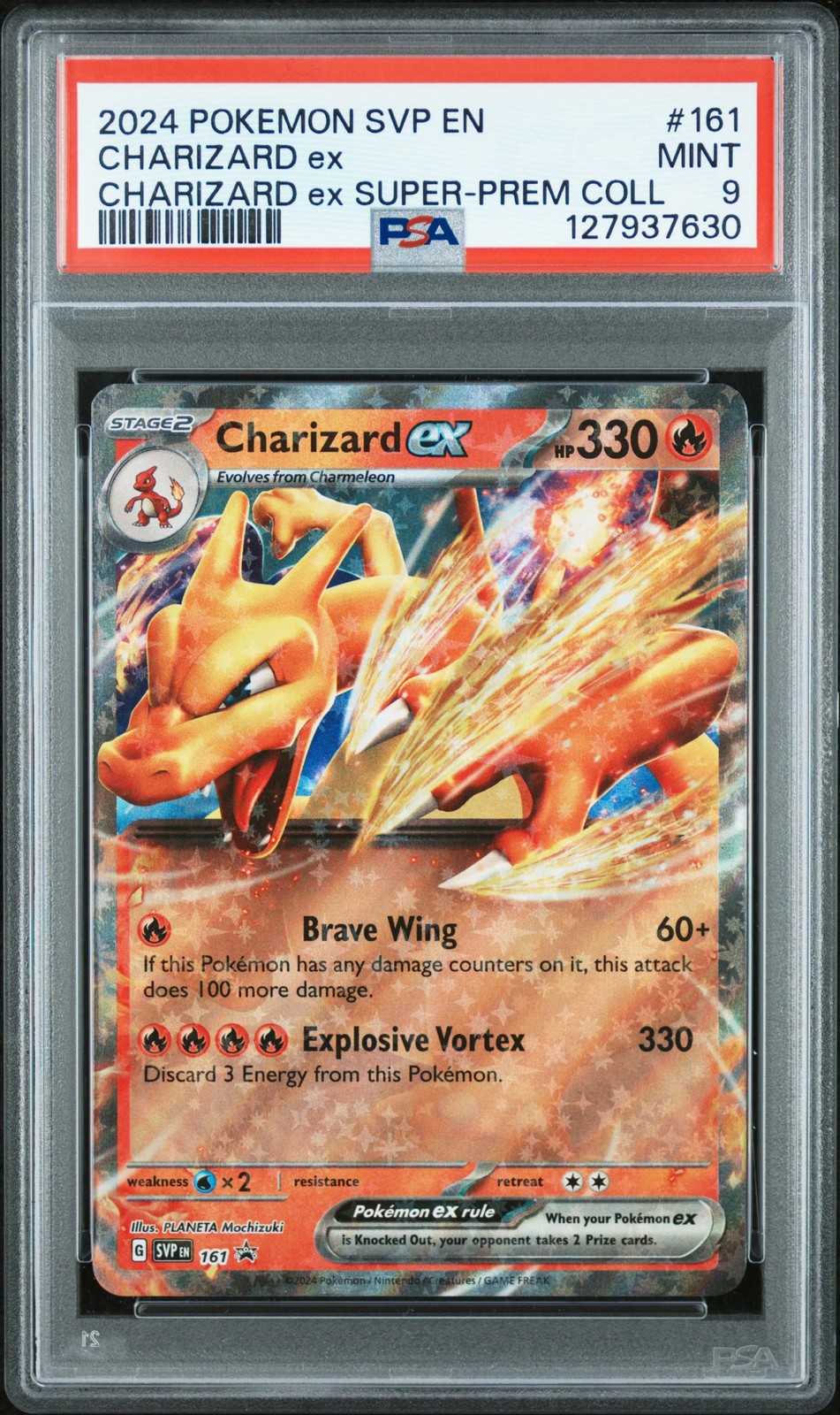 2024 POKEMON SVP EN-SV BLACK STAR PROMO #161 CHARIZARD EX PSA 9 - Image 1