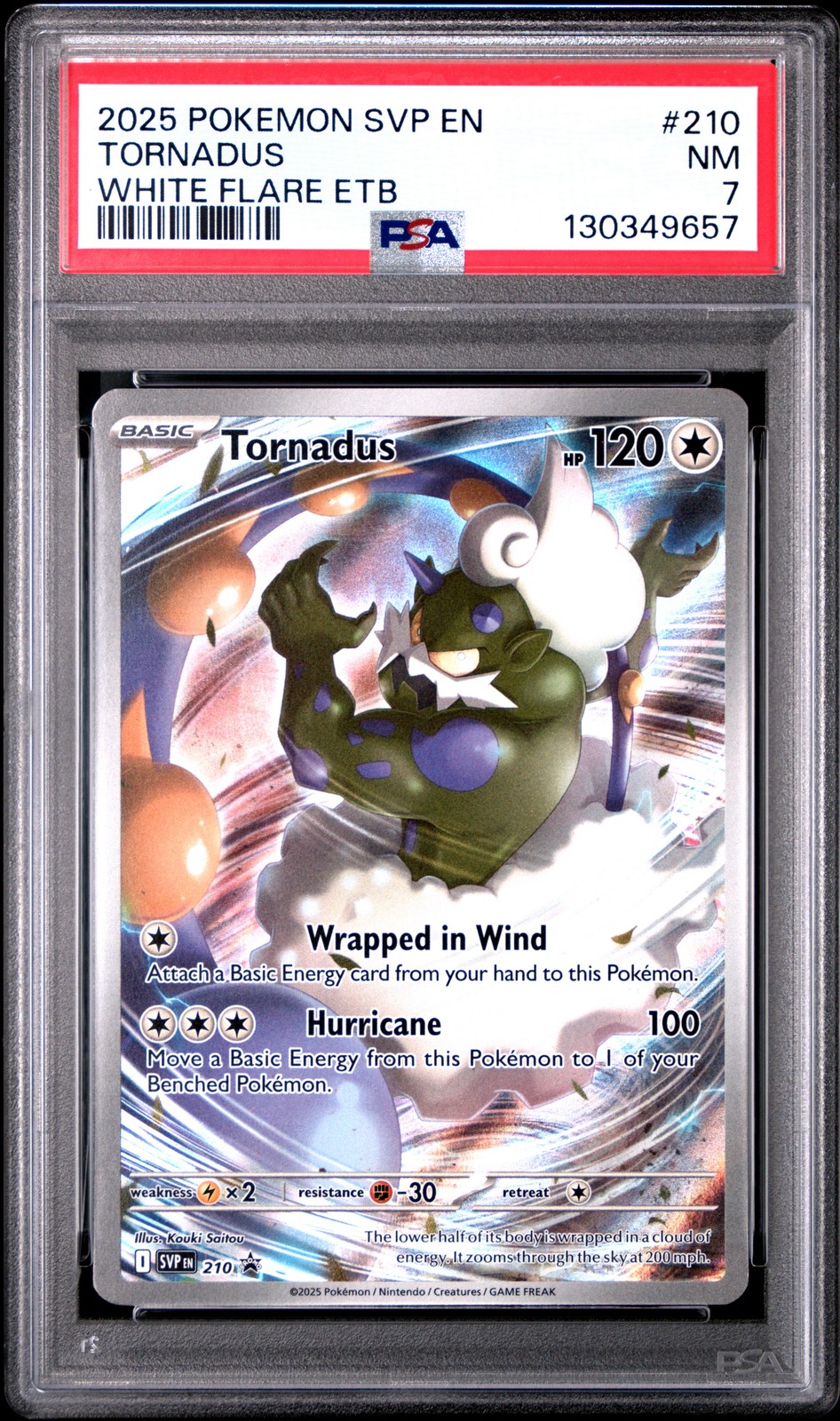 2025 POKEMON SVP EN-SV BLACK STAR PROMO #210 TORNADUS PSA 7 - Image 1