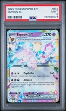 2025 POKEMON PRE EN-PRISMATIC EVOLUTIONS #034 ESPEON EX PSA 9 - Image 2