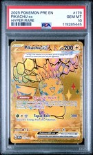 2025 POKEMON PRE EN-PRISMATIC EVOLUTIONS HYPER RARE #179 PIKACHU EX PSA 10 - Image 2