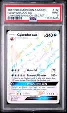 2017 POKEMON SUN & MOON CRIMSON INVASION SECRET #112 FULL ART/GYARADOS GX PSA 9 - Image 2