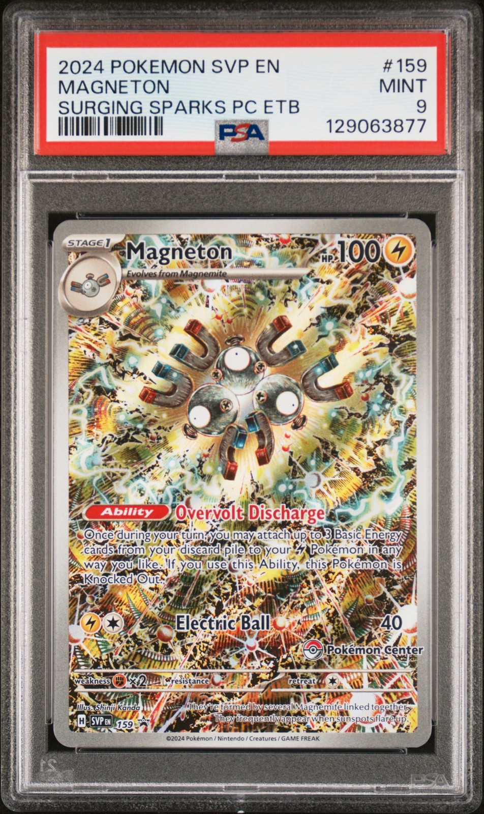 2024 POKEMON SVP EN-SV BLACK STAR PROMO #159 MAGNETON PSA 9 - Image 1