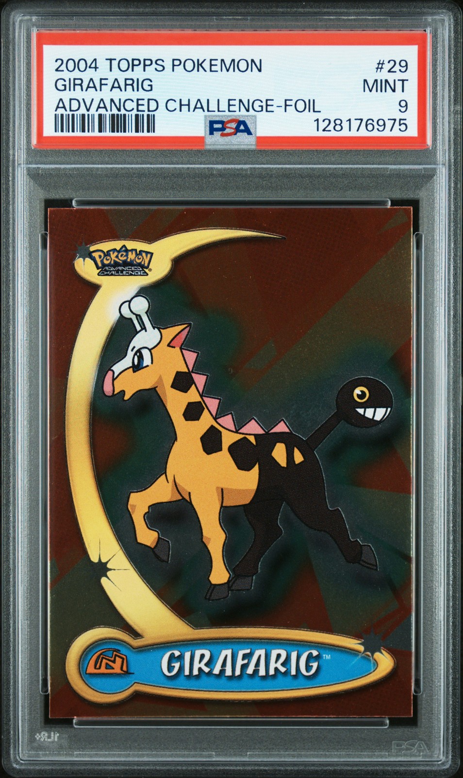 2004 TOPPS POKEMON ADVANCED CHALLENGE FOIL #29 GIRAFARIG PSA 9 - Image 1