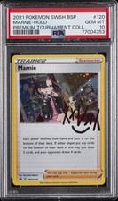 2021 POKEMON SWSH BLACK STAR PROMO #120 MARNIE-HOLO PSA 10 - Image 2