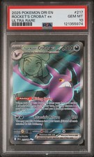 2025 POKEMON DRI EN-DESTINED RIVALS ULTRA RARE TEAM ROCKET'S CROBAT EX PSA 10 - Image 2