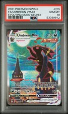 2021 POKEMON SWORD & SHIELD EVOLVING SKIES SECRET FULL ART/UMBREON VMAX PSA 10 - Image 2