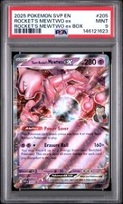 2025 POKEMON SVP EN-SV BLACK STAR PROMO #205 TEAM ROCKET'S MEWTWO EX PSA 9 - Image 2