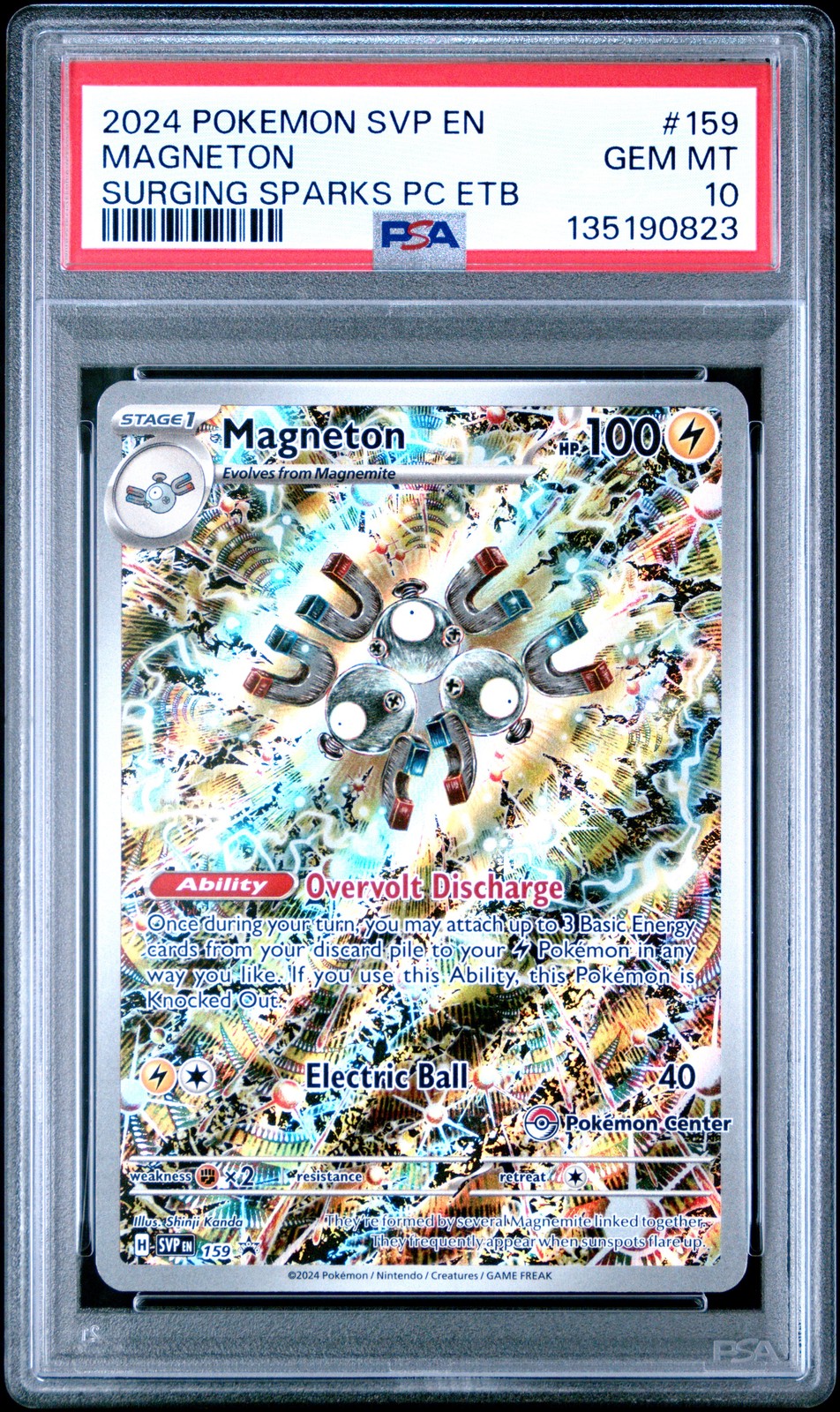 2024 POKEMON SVP EN-SV BLACK STAR PROMO #159 MAGNETON PSA 10 - Image 1