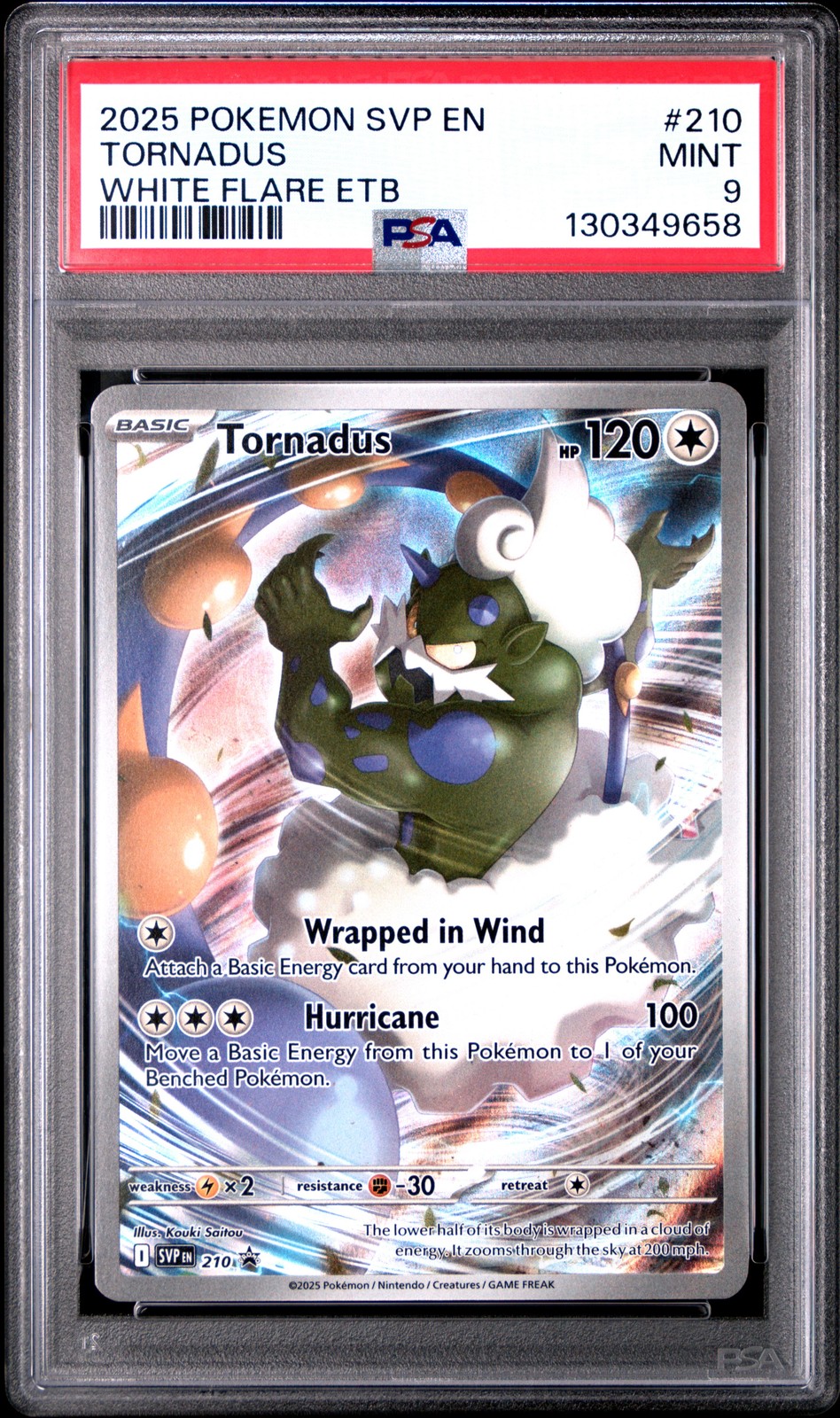 2025 POKEMON SVP EN-SV BLACK STAR PROMO #210 TORNADUS PSA 9 - Image 1