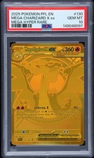 2025 POKEMON PFL EN-PHANTASMAL FLAMES MEGA HYPER RARE MEGA CHARIZARD X EX PSA 10 - Image 2