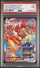 2021 POKEMON SWORD & SHIELD CHILLING REIGN SECRET FULL ART/BLAZIKEN VMAX PSA 9 - Image 2