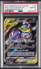 2019 POKEMON SUN & MOON UNBROKEN BONDS #197 FULL ART/MUK & ALOLAN MUK GX PSA 10 - Image 2