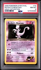 2000 POKEMON GYM CHALLENGE HOLO-1ST ED #14 ROCKET'S MEWTWO PSA 8 - Image 2