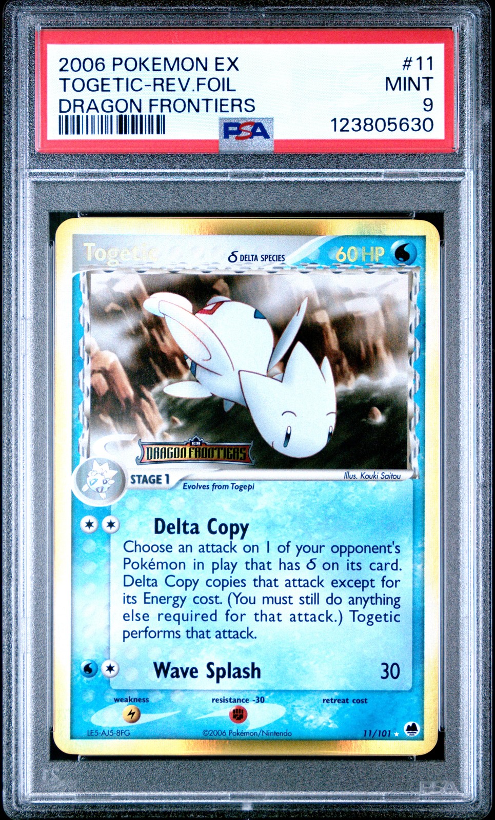 2006 POKEMON EX DRAGON FRONTIERS #11 TOGETIC-REVERSE FOIL PSA 9 - Image 1